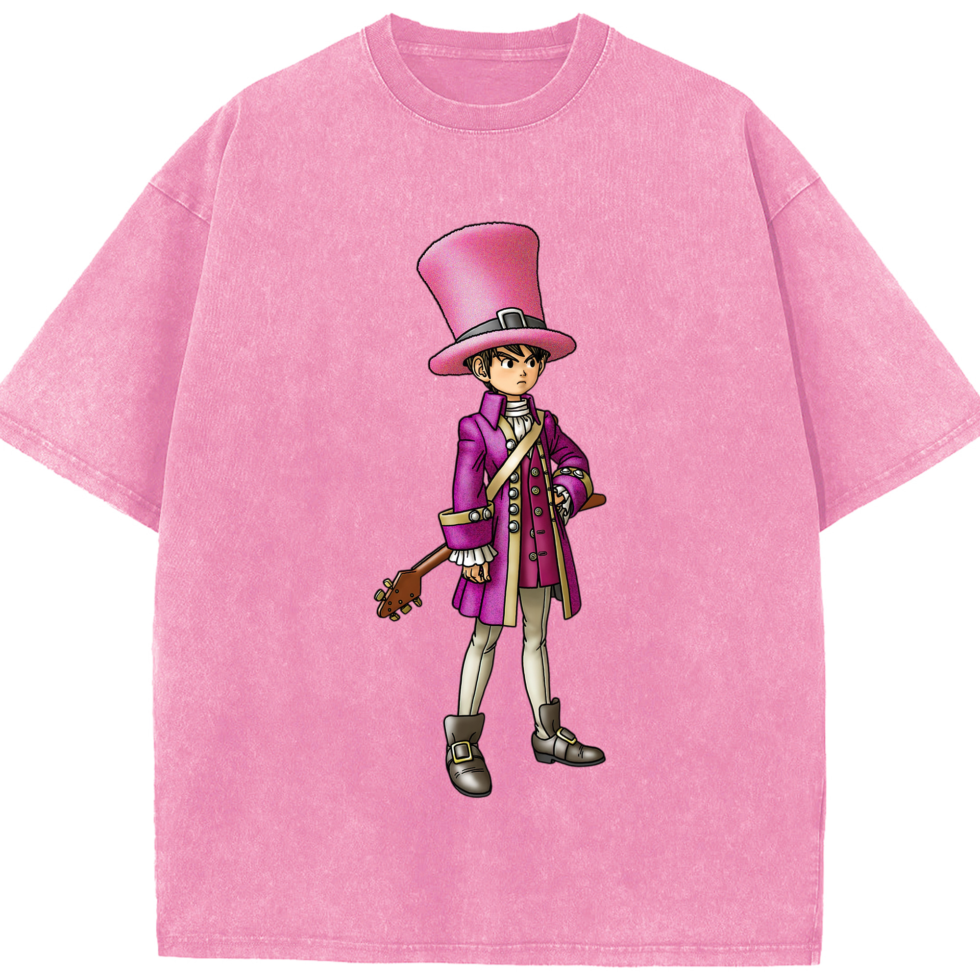 （画像用） ドラゴンクエスト Doragon Kuesuto Dragon Quest 綿100% ヴィンテージ風 半袖Tシャツ（フロントプリント）